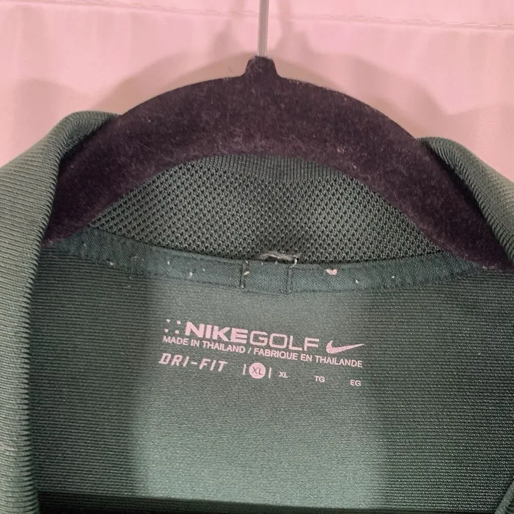 Nike Golf Polo Shirt Men's XL Green Short Sleeve Dri-Fit Pullover Collared Stain